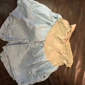 Maternity light denim shorts